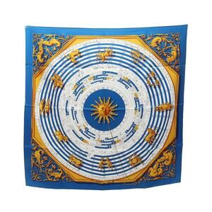 HERMES Blue Silk Scarf
